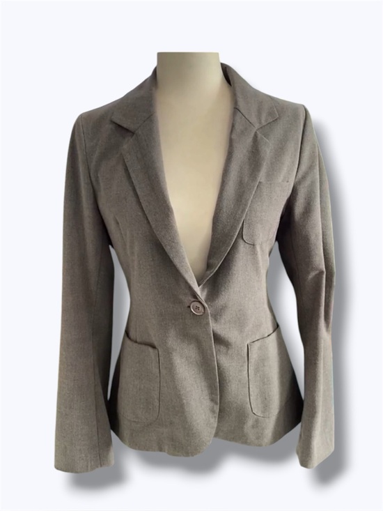 Not Forever Jackets & Blazers - Gray Single Button Fitted Blazer Jacket Split Tail